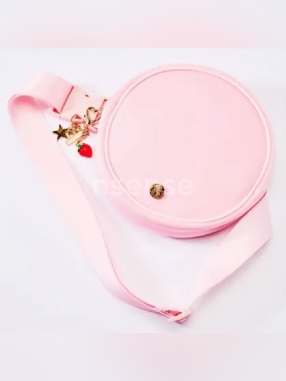 Starbucks Pink Round Crossbody Bag with Charm Accents